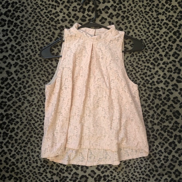love, Fire Tops - Light Pink Lace High Neck Top